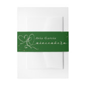 Elegant Quinceanera Script Emerald Green Uitnodigingen Wikkel (Voorkant Voorbeeld)
