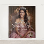 Elegant Quinceañera Tapestry Photo Backdrop Wandkleed (Voorkant)