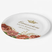 Elegant Quinceanera Tiara Floral Papieren Bordje (Gekanteld)