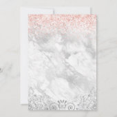 Elegant Quinceañera Tiara Pink Glitter Party Kaart (Achterkant)