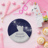 Elegant Quinceañera White Gown Papieren Bordje (Feest)