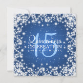 Elegant Quinceañera Winter Sparkle 2 Blue Kaart (Achterkant)