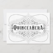 Elegant Quinceañera Zuid-Western Zwart-wit Kaart (Voorkant)