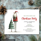 Elegant Quirky Santa Christmas Holiday Invitation Kaart
