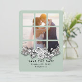 Elegant raam met Afbeelding bruiloft Bewaar de dat Kaart (Staand voorkant)