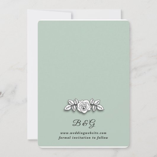 Elegant raam met Afbeelding bruiloft Bewaar de dat Kaart (Achterkant)