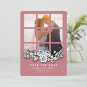 Elegant raam met Afbeelding bruiloft Bewaar de dat Kaart (Staand voorkant)