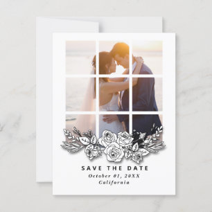 Elegant raam met afbeelding Trouw save the date Briefkaart