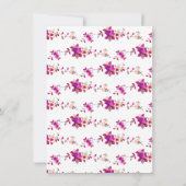 Elegant Rabbit Pink Floral Baby shower uitnodiging (Achterkant)