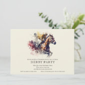 Elegant Race Paard Derby Party Kaart (Staand voorkant)