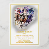 Elegant Race Paard Derby Party Ruitersport Folie Uitnodiging (Voorkant)