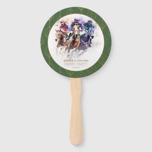 Elegant Race Paard Derby Party Ruitersport Handwaaier (Achterkant)