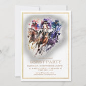 Elegant Race Paard Derby Party Ruitersport Kaart (Voorkant)