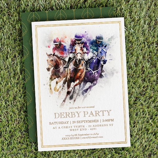 Elegant Race Paard Derby Party Ruitersport Kaart