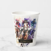 Elegant Race Paard Derby Party Ruitersport Papieren Bekers (Achterkant)