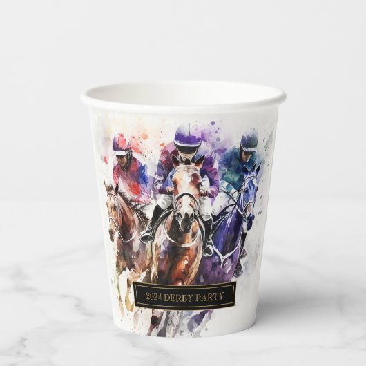 Elegant Race Paard Derby Party Ruitersport Papieren Bekers (Achterkant)