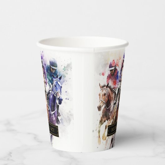 Elegant Race Paard Derby Party Ruitersport Papieren Bekers (Rechts)