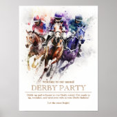 Elegant Race Paard Derby Party Ruitersport Poster (Voorkant)