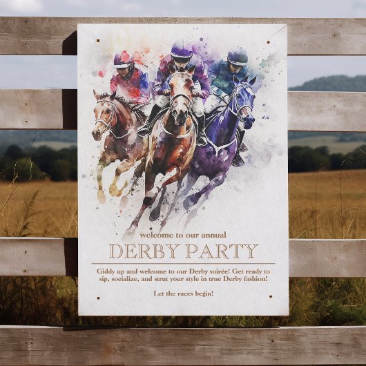 Elegant Race Paard Derby Party Ruitersport Poster