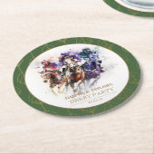 Elegant Race Paard Derby Party Ruitersport Ronde Kartonnen Onderzetter (Gebogen)
