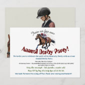 Elegant Race Paard Derby Party Uitnodiging (Voorkant / Achterkant)