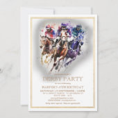 Elegant Race Paard Derby Party Verjaardag Kaart (Voorkant)