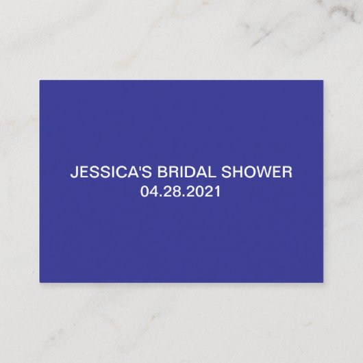 Elegant raden hoeveel blauw Vrijgezellenfeest spel Visitekaartje (Achterkant)