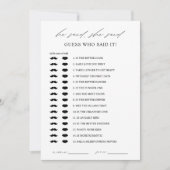 Elegant raden wie Vrijgezellenfeest spel Kaart (Voorkant)