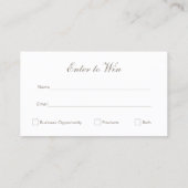 Elegant Raffle Ticket Navy Blauw (Achterkant)