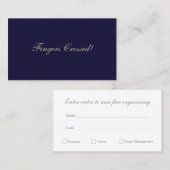 Elegant Raffle Ticket Navy Blauw (Voorkant / Achterkant)