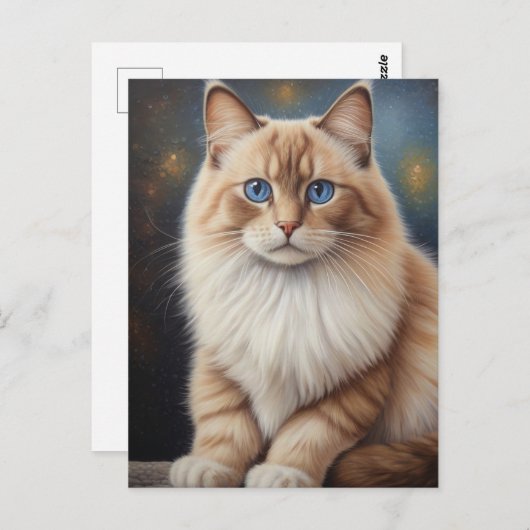 Elegant Ragdoll kat schilderij Briefkaart (Voorkant / Achterkant)