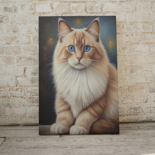 Elegant Ragdoll kat schilderij Canvas Afdruk