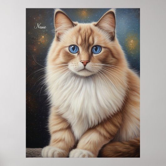 Elegant Ragdoll kat schilderij Poster (Voorkant)