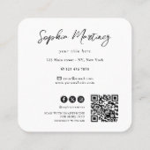 Elegant Rainbow Agate gold Glitter & QR Code Logo Vierkante Visitekaartje (Achterkant)