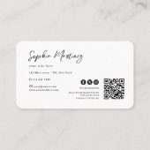 Elegant Rainbow Agate gold Glitter & QR Code Logo Visitekaartje (Achterkant)