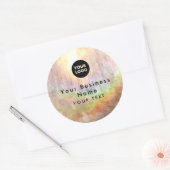 Elegant Rainbow Beige Tan Business Logo Ronde Sticker (Envelop)