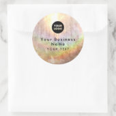 Elegant Rainbow Beige Tan Business Logo Ronde Sticker (Tas)