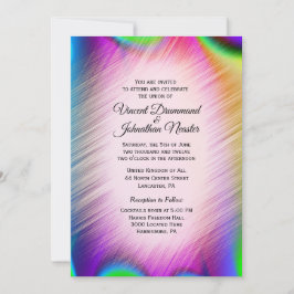 Elegant Rainbow Colors Wedding Invitting Kaart