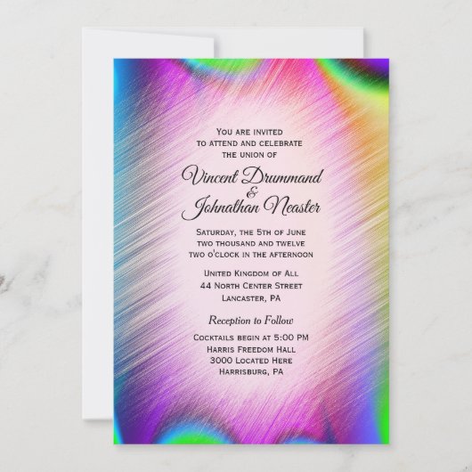 Elegant Rainbow Colors Wedding Invitting Kaart (Voorkant)