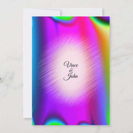 Elegant Rainbow Colors Wedding Invitting Kaart (Achterkant)