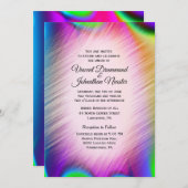 Elegant Rainbow Colors Wedding Invitting Kaart (Voorkant / Achterkant)