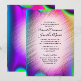 Elegant Rainbow Colors Wedding Invitting Kaart