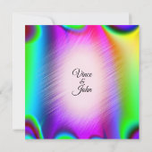 Elegant Rainbow Colors Wedding Invitting Kaart (Achterkant)