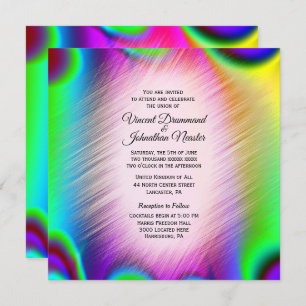 Elegant Rainbow Colors Wedding Invitting Kaart