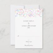 Elegant Rainbow Confetti bruiloft RSVP Kaartje (Voorkant)
