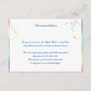 Elegant Rainbow Floral Gay Wedding Insert Informatiekaartje