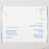 Elegant Rainbow Floral Gay Wedding Programme (Voorkant)
