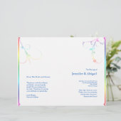 Elegant Rainbow Floral Gay Wedding Programme (Staand voorkant)