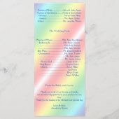 Elegant Rainbow Floral Gay Wedding Programme Programmakaart (Achterkant)