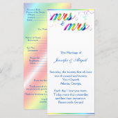 Elegant Rainbow Floral Gay Wedding Programme Programmakaart (Voorkant / Achterkant)